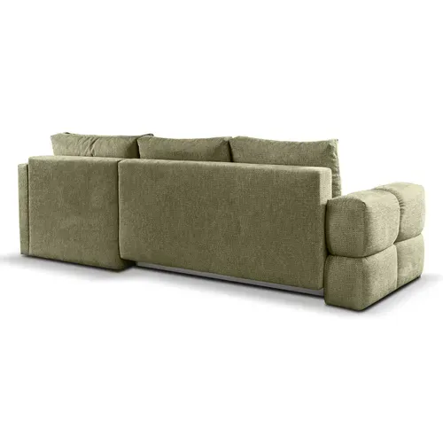 Canapé d'angle convertible FLOCCA tissu kaki