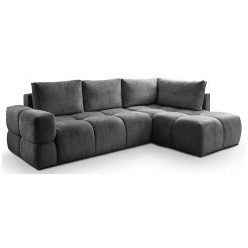 Canapé d'angle convertible FLOCCA tissu anthracite