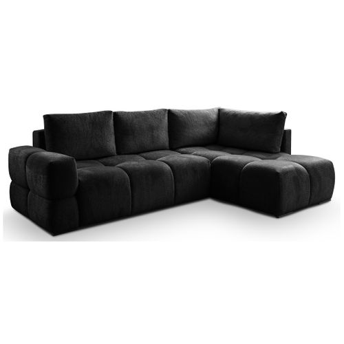 Canapé d'angle convertible FLOCCA tissu noir