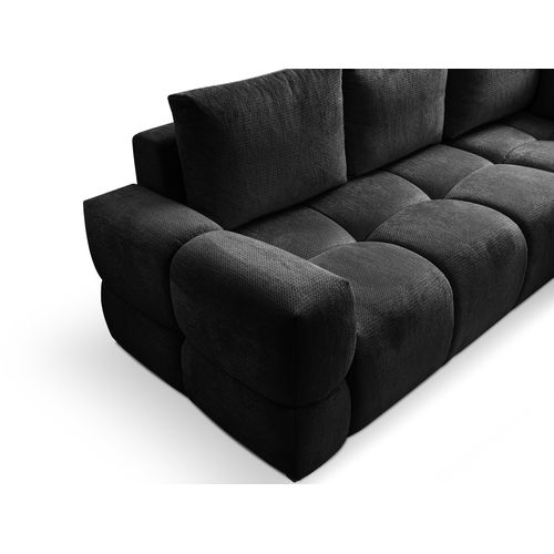 Canapé 3 places convertible FLOCCA tissu noir vue détaillée