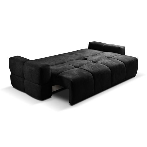 Canapé 3 places convertible FLOCCA tissu noir