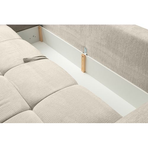Canapé 3 places convertible FLOCCA tissu gris vue accessoires