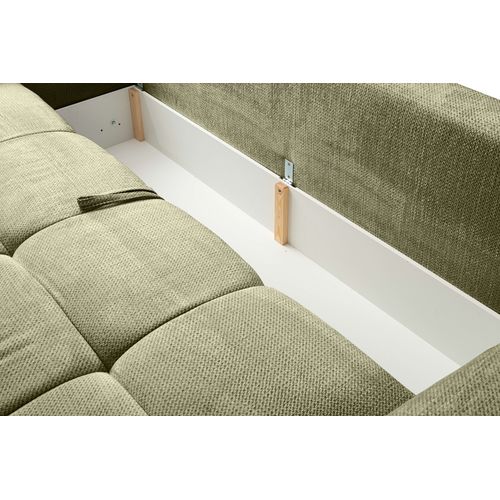 Canapé 3 places convertible FLOCCA tissu kaki vue accessoires