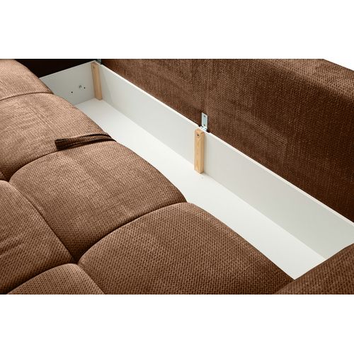 Canapé 3 places convertible FLOCCA tissu rouille