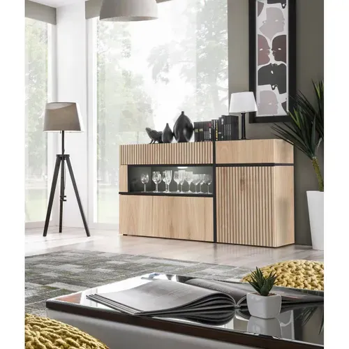 Buffet Design LED "cross" 150cm Naturel