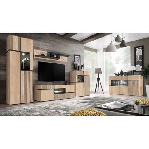 Buffet Design LED "cross" 150cm Naturel