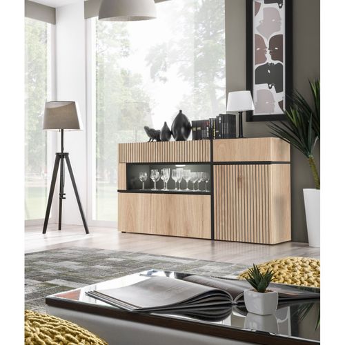 Buffet Design LED "cross" 150cm Naturel