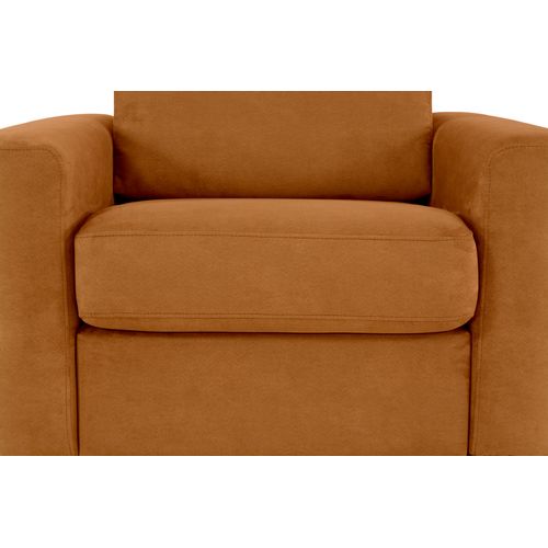 Fauteuil manchettes CURVE NICARAGUA tissu Apache cognac 10