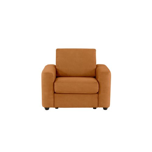 Fauteuil manchettes CURVE NICARAGUA tissu Apache cognac 10