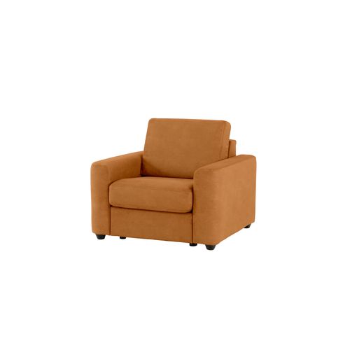 Fauteuil manchettes CURVE NICARAGUA tissu Apache cognac 10