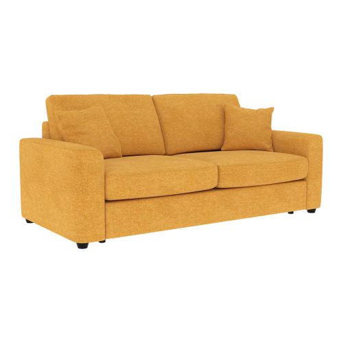 Canapé convertible 3 places pack standard NICARAGUA tissu enjoy mango 12 vue 3/4