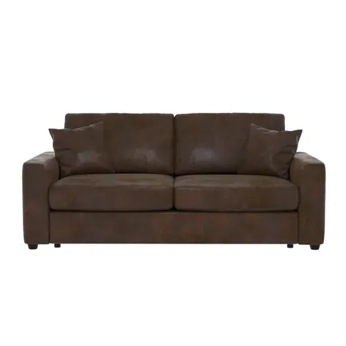 Canapé convertible 3 places pack standard NICARAGUA tissu gobi marron 04 vue de face