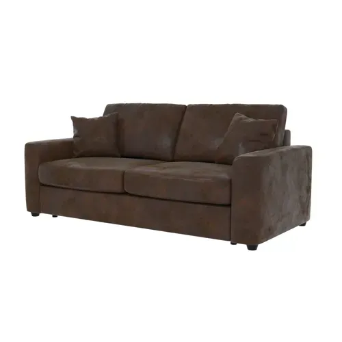 Canapé convertible 3 places pack standard NICARAGUA tissu gobi marron 04 vue de profil