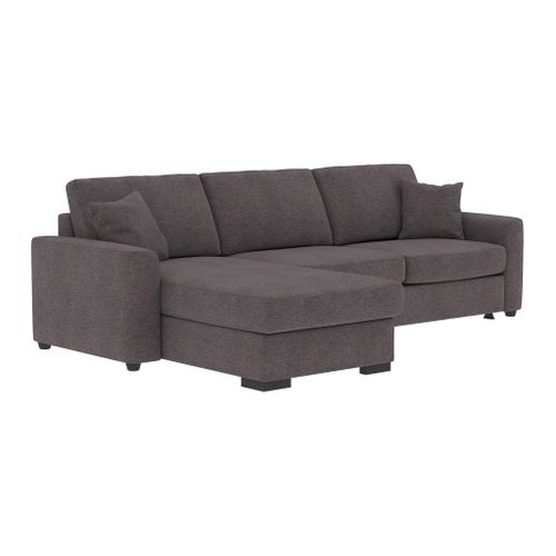 Canapé d'angle convertible pack standard NICARAGUA tissu enjoy marron glacé 5 vue 3/4