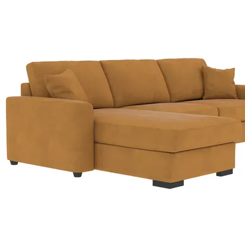 Canapé d'angle convertible pack standard NICARAGUA tissu apache cognac 10 vue détaillée
