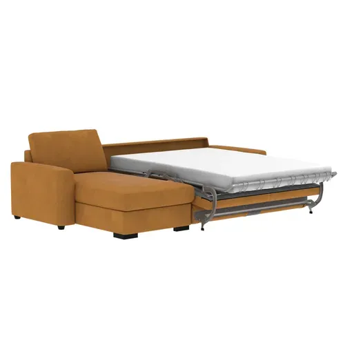Canapé d'angle convertible pack standard NICARAGUA tissu apache cognac 10