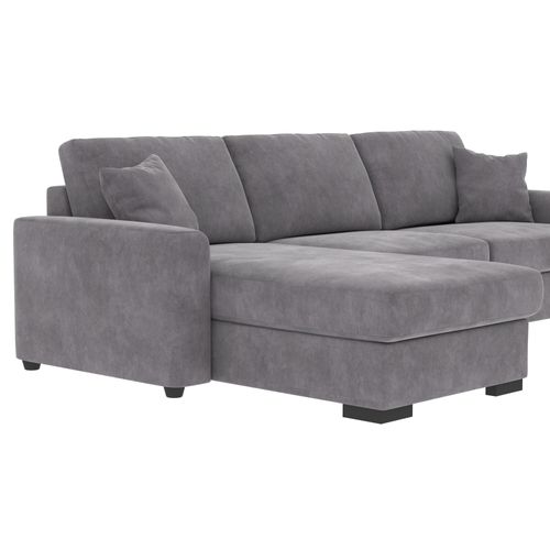 Canapé d'angle convertible pack standard NICARAGUA tissu bella gris souris