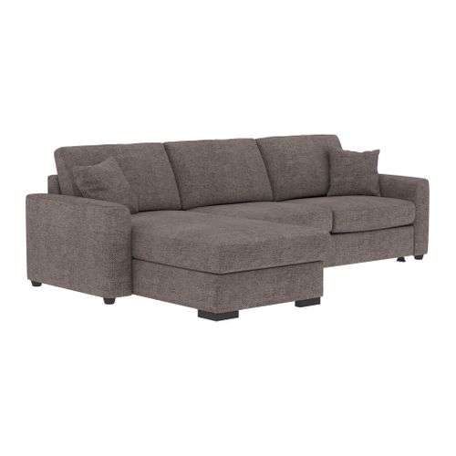 Canapé d'angle convertible pack standard NICARAGUA tissu apolo granite 13 vue 3/4