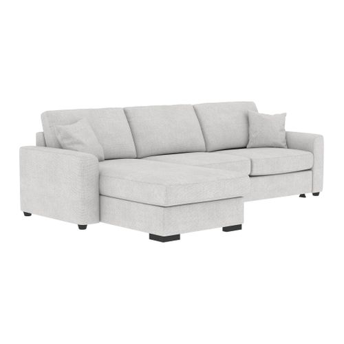Canapé d'angle convertible pack standard NICARAGUA tissu apolo silver 6 vue 3/4