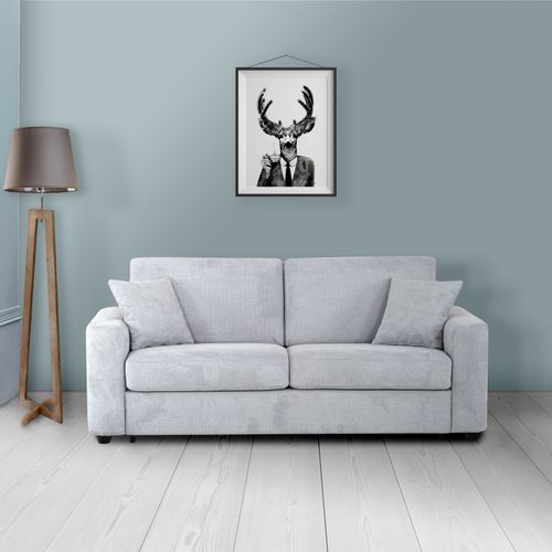 Canapé convertible 3 places pack Dreaméa NICARAGUA tissu Crown gris 17