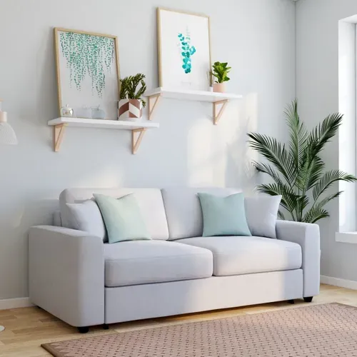 Canapé convertible 3 places pack Dreaméa NICARAGUA tissu Crown gris 17