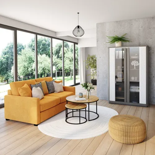 Canapé convertible 3 places NICARAGUA tissu Crown amber 9 vue d'ambiance 1