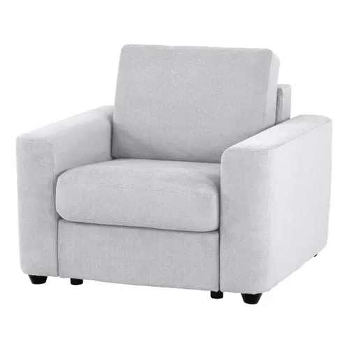 Fauteuil manchettes CURVE NICARAGUA tissu Crown gris 17 vue de profil