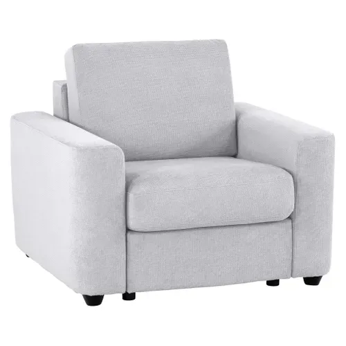 Fauteuil manchettes CURVE NICARAGUA tissu Crown gris 17 vue 3/4