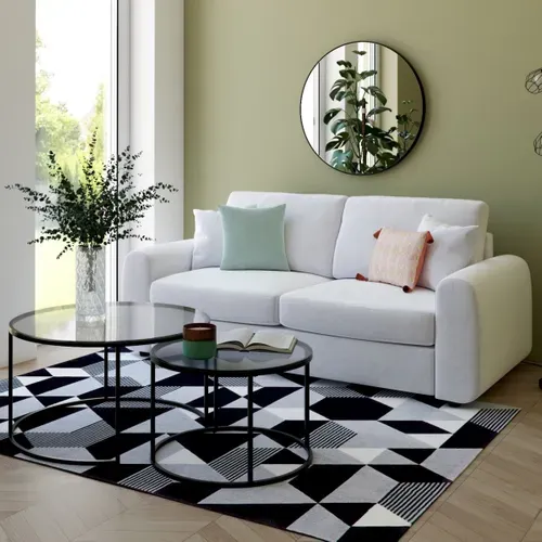 Canapé convertible 3 places pack Dreaméa NICARAGUA tissu Crown gris 17 vue d'ambiance 1