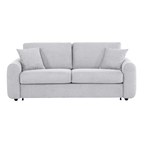 Canapé convertible 3 places pack Dreaméa NICARAGUA tissu Crown gris 17 vue de face