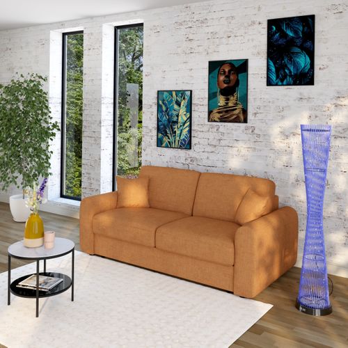 Canapé convertible 3 places pack Dreaméa NICARAGUA tissu Crown amber 9