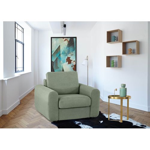 Fauteuil manchettes Kara NICARAGUA tissu crown vert