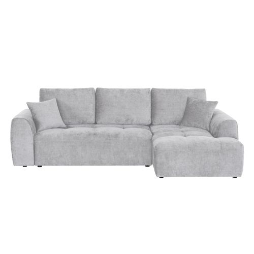 Canapé d'angle méridienne AUBE droit convertible gris clair