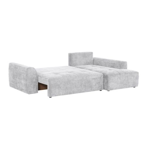 Canapé d'angle méridienne AUBE droit convertible gris clair