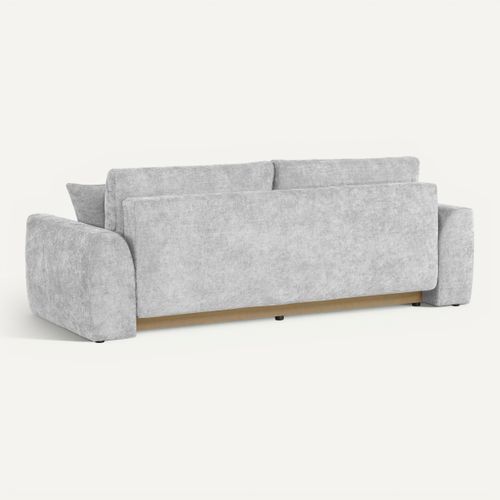 Canapé 3 places convertible AUBE tissu gris clair vue de derrière
