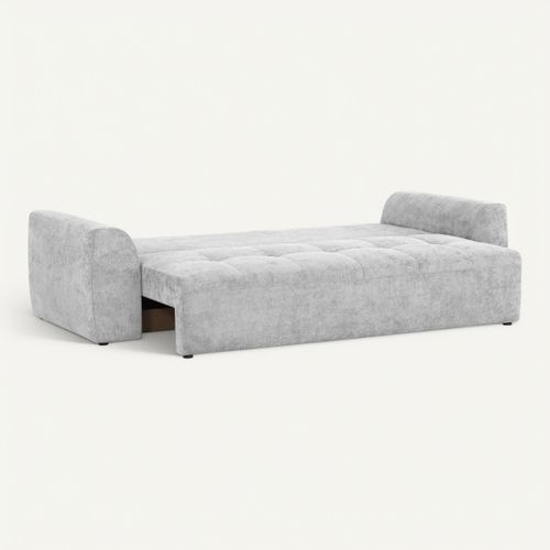 Canapé 3 places convertible AUBE tissu gris clair