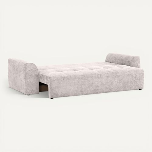 Canapé 3 places convertible AUBE tissu blanc cassé