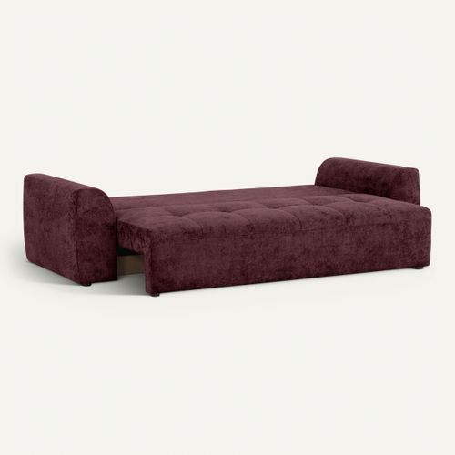 Canapé 3 places convertible AUBE tissu bordeaux