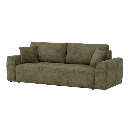 Canapé 3 places convertible AUBE tissu vert vue de profil