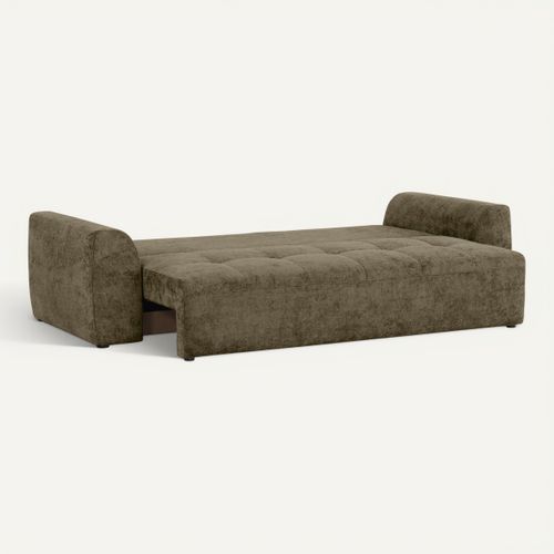 Canapé 3 places convertible AUBE tissu vert