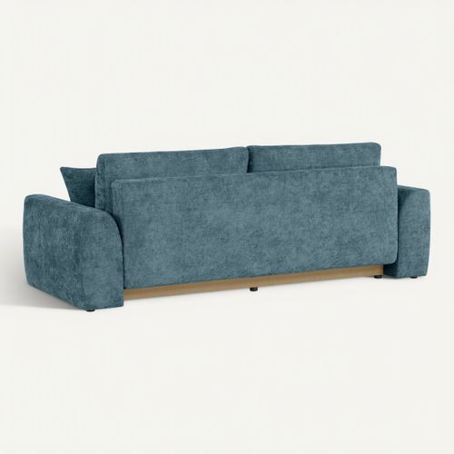 Canapé 3 places convertible AUBE tissu bleu clair vue de derrière