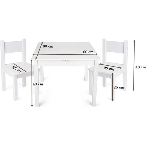 Table 'yeti' Et 2 Chaises Enfant Blanche
