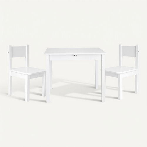 Table 'yeti' Et 2 Chaises Enfant Blanche