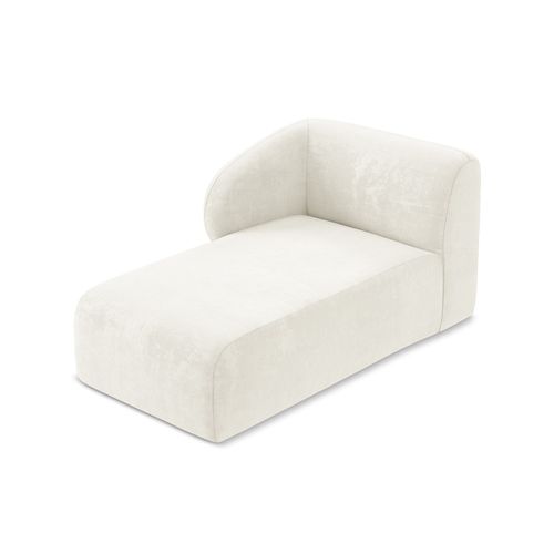 Méridienne Gauche Lani En Tissu Chenille Blanc