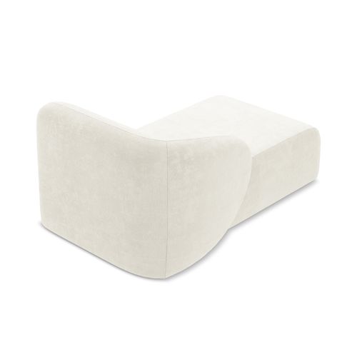 Méridienne Gauche Lani En Tissu Chenille Blanc