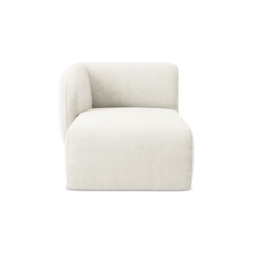 Méridienne Gauche Lani En Tissu Chenille Blanc