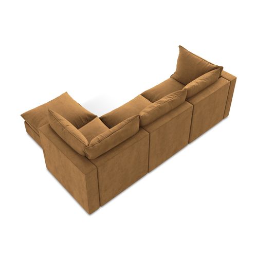 Canapé D'angle 3 Places Modulaire Droit Manao En Tissu Texturé Terre Cuite