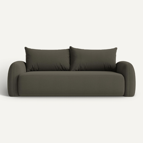 Canapé 3 Places Convertible Hale En Tissu Texturé Taupe
