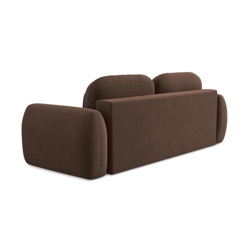 Canapé 3 Places Convertible Lohi En Tissu Bouclette Taupe