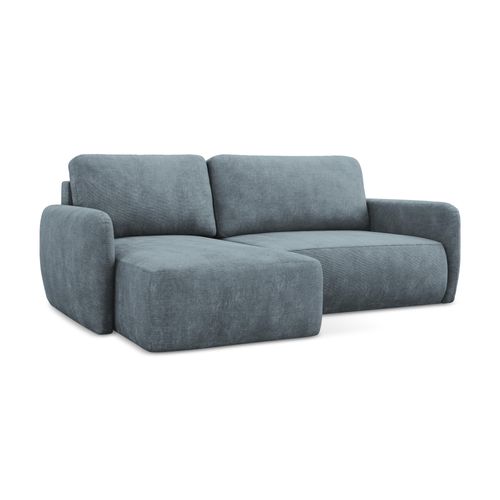 Canapé D’angle 2 Places Gauche Convertible Lilo En Tissu Chenille Jeans